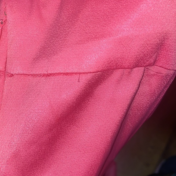 WEWOREWHAT Cowl MIDI Satin Charmeuse Zat Hot Pink Sexy Party Dress, Has Flaws - Picture 12 of 12